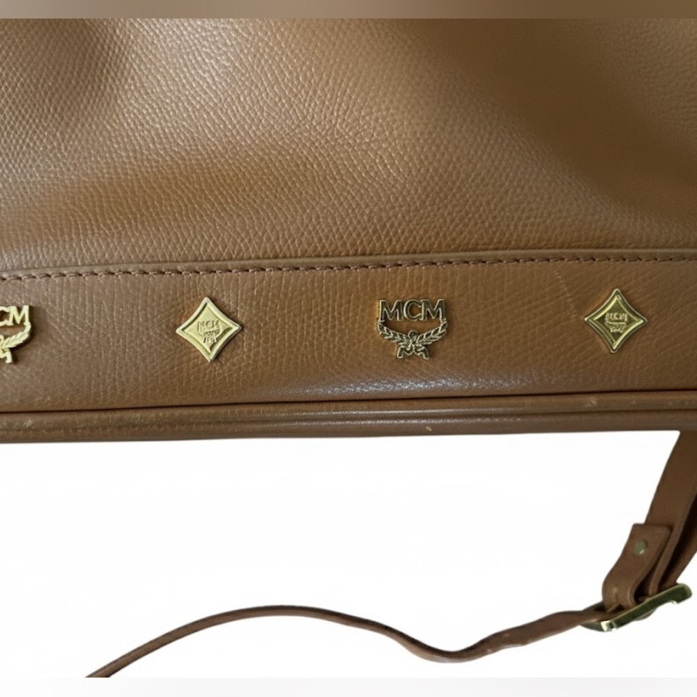 MCM Ella Boston Bag Cognac Visetos Monogram Satchel Crossbody - Picture 3 of 8